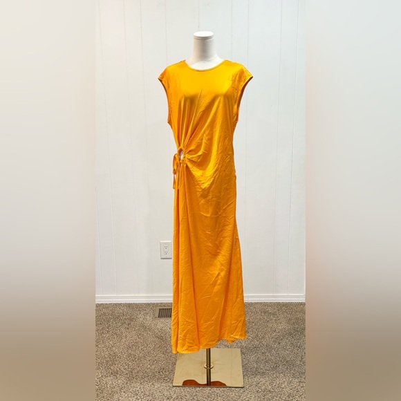 House of Harlow 1960 Ruched Circle Side Cut Out Maxi Satin Slip Dress XL - Picture 1 of 6